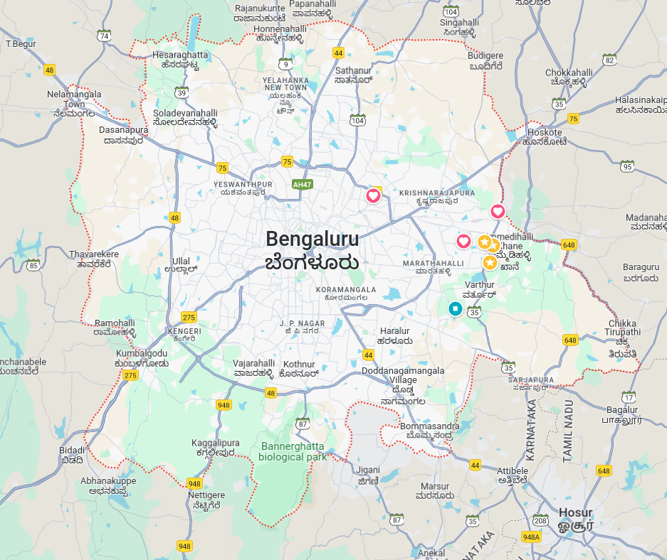 Bangalore Google Map Pic