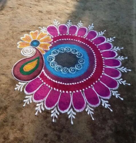 50+ Best Free Hand Simple Rangoli Designs For Diwali – It'smybengaluru