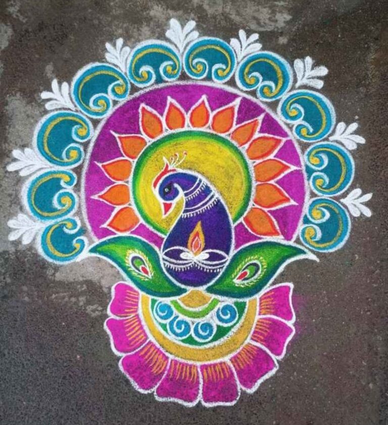 50+ Best Free Hand Simple Rangoli Designs for Diwali – It'sMyBengaluru